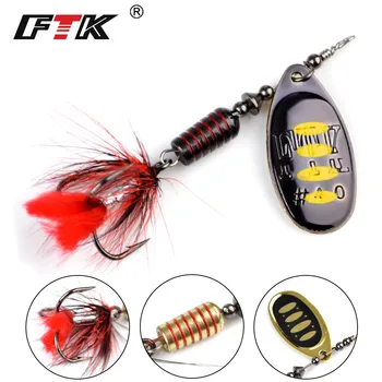 FTK 2pc Spinner Bait 7,5 g-17.5 g Greu Lingura Atrage Bas combinație de Metal de Pescuit Nada Cu Pene Înalte Cârlige Pentru Pescuit Stiuca 4
