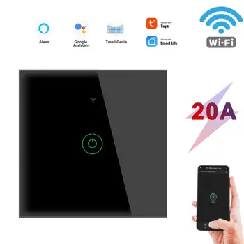 Funcționează Cu Google Acasă Și Alexa Wifi Touch Comutator de Perete Tuya Switch Smart Switch 20a Smart Home Inteligent de Încălzire a Apei Comutator de Distribuție 12