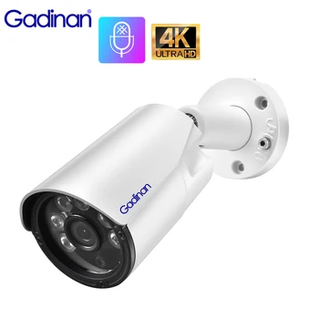 Gadinan 8MP Ultra HD 4K Camera IP de Exterior rezistent la apa de Detectare a Feței Protecție de Securitate IR Noapte Viziune Glonț Metal CCTV aparat de Fotografiat