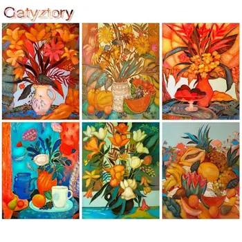 GATYZTORY Pictură în Ulei De Numere Abstracte Vaza de Flori Pe Panza pictate manual Ulei de Pictura Pentru Adulti Modern Decor Acasă 15