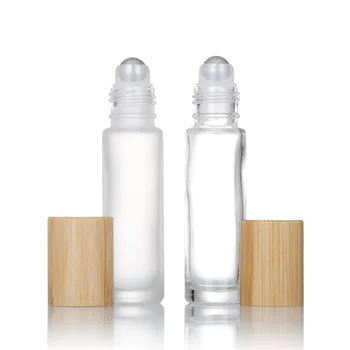 Goale de Bambus Capac Ulei Esențial Transparent de Sticlă Mată, Rola pe Sticla de Parfum cu Role din Oțel Mingea de Îngrijire a Pielii de Ambalare 21