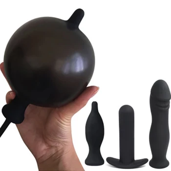 Gonflabile Vibrator Anal Plug Expandable Butt Plug cu Pompa de Jucarii Sexuale pentru Femei Barbati Dilatator Anal Masaj Adult Produse Silicon 12