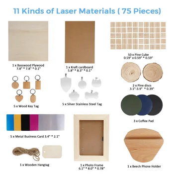 Gravura Laser Material Kit-ul pentru Personalizat Pet ID Breloc Metal Placaj de Afaceri Card de Rama Foto Puzzle de Învățământ din Piele 7