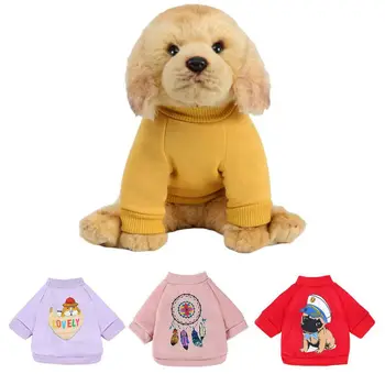 Haine de iarna Câine tricou Moale Cald Vesta de Desene animate Gât T-shirt Pentru Mediu Mic Câini, animale de Companie Hoodie Coat Haine de Câine 15