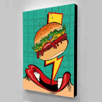 Hd Tipărite Manca Hamburger Postere 1 Panou Modular Panza Pictura Casa Moderna De Decorare Arta De Perete Imaginile Pentru Camera De Zi 9