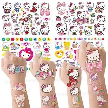 Hello Kitty Tatuaj Temporar Autocolant Consumabile Partid Sanrio Tema Cosplay Impermeabil Fata De Jucărie Cadou Decor Petrecere Copil De Dus