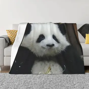 Huahua Panda Animal Pătură Super Cald Anti-pilling Flanel Arunca Pături pentru Pat Voiaj Camping 3