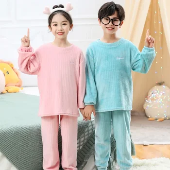 Iarna Cald Pijamale Flanel pentru Fete Haine de Catifea Pluș pentru Copii Pijamale Desene animate Pijamale Pijamale Copii Costum de Noapte 13
