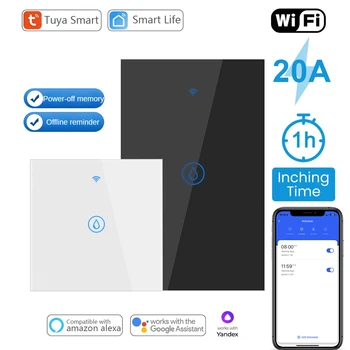 Inteligent de Încălzire a Apei Comutator Timier Wi-Fi gratuit Cazan Ecran Tactil Comutator,Fir Neutru Necesită APLICAȚIA de Control de la Distanță cu Alexa de Start Google 2