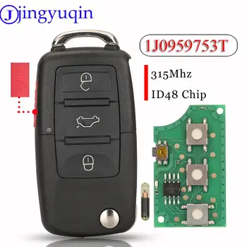 Jingyuqin 1J0959753T Inteligent de la Distanță Cheie de Masina 315Mhz ID48 Pentru VW Volkswagen Beetle, Golf, Jetta GTI Passat Cheie FOB Transmițător de Control 20