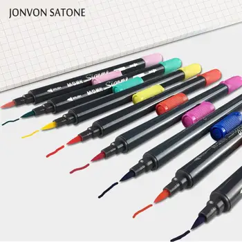 Jonvon Satone 12 Culori Solubile În Apă Marca De Stilou 12 Culoare Cu Două Capete Culoare Marker Pictura Papetarie Accesorii Pentru Desen Cadou 1