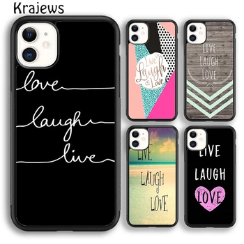 Krajews Live Laugh Love Citate Telefon Moale Caz Acoperire Pentru iPhone 15 SE2020 14 6 7 8 plus XR XS 11 12 13 pro max coque Fundas 4