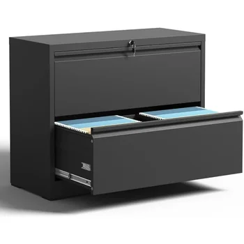 Laterală sertar cu sistem de Blocare, fișetele Metalice pentru Biroul de Acasă Legal/Letter A4, Dulap cu 2 Sertar de Depozitare