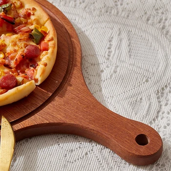 Lemn friptura placa de produse alimentare de Vest placă de abanos dreptunghiulare din lemn masiv de pizza placa de mese din lemn placă de friptură de vită placă de lemn 2