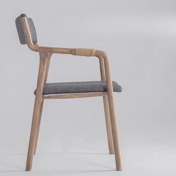 Lemn masiv curbat din lemn maro retro modern minimalist scaun de luat masa spatar cotiera cafea agrement, birou 9