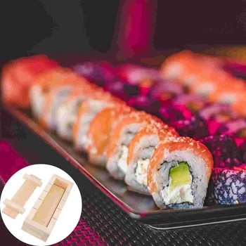 Lemn Sushi Dreptunghiular de Presă Mucegai Cutie a Face Sushi Kit DIY Orez Sushi Role Matrite Bucătărie Sushi Face Instrumente (Ca în imagine) 17