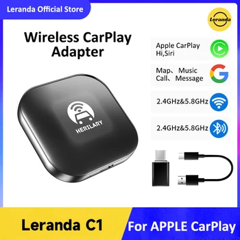 Leranda C1-CP Wireless Carplay Auto Multimedia Player Pentru Apple Carplay Adaptor Bluetooth 5.8 WIFI 2.4/5.8 Receptor Radio Pentru IOS
