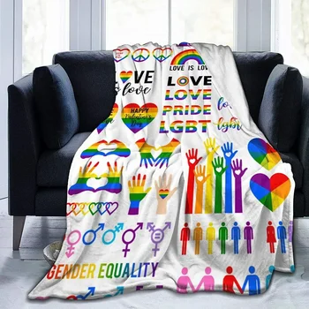 LGBT Gay Pride Steag Curcubeu Pătură pentru Copii, Adulti, Femei,Moale din Fleece Pătură Confortabil Pat Pături Canapea Pat de Călătorie Camping 13