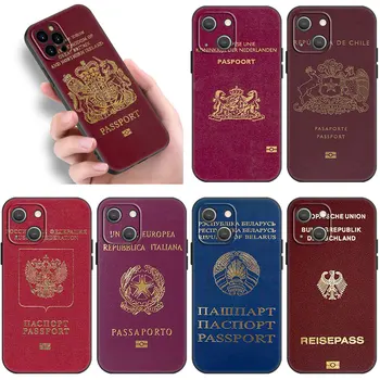 Lumea Viza de Pașaport Caz Pentru Apple iPhone 13 12 Mini 11 Pro Max 7 8 XR X XS MAX 6 6S Plus 5 5S SE 2020 Negru Acoperi Caz 16