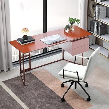 Lumina de birou de lux modern, simplu sticlă călită birou acasa birou de studiu Fată Dormitor de calculator 4