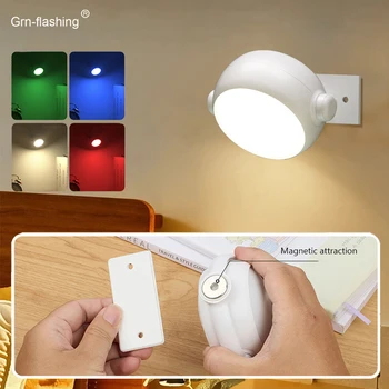 Magnetic față-verso de Perete LED Lampa USB Reîncărcabilă Lumina de Noapte Telecomanda RGB Atmosferă de Lumină pentru Camera de zi Dormitor 17