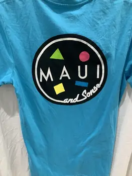 MAUI ȘI FIII T Shirt Pacific Albastru, Verde, COOKIE Logo-ul de Dimensiuni Mici