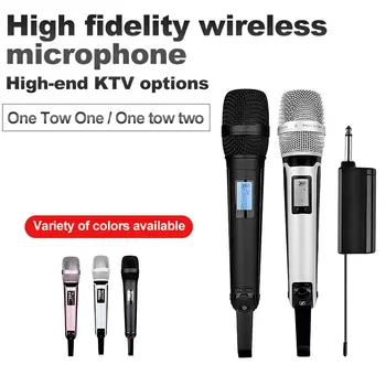 Microfon Wireless Microfon Dinamic cu baterie Reîncărcabilă Receptor Auto Connect pentru Karaoke Amplificator de Boxe Mixer 17