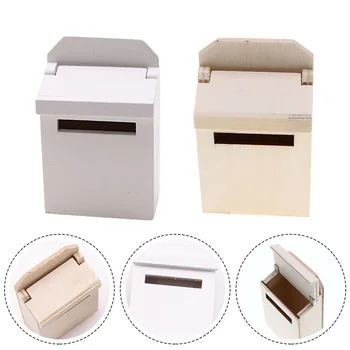 Miniatura Gol Mail Box House Mini Caseta De E-Mail Modelul De Cutie Durabil Sugestie De Perete Din Lemn Practice Poștală Cu Maiestrie Bun 6