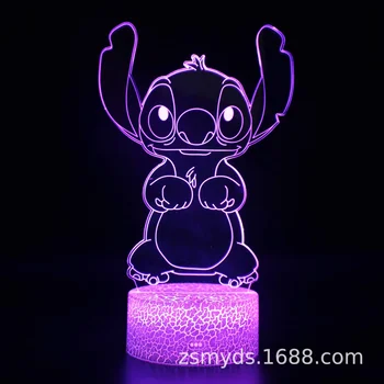 MINISO Stitch Desene animate Lilo si Stitch Serie de Creatie 3D Lampa LED Lumina de Noapte Noptiera Vizuale Lampă de Masă Cel Mai bun Cadou de Crăciun