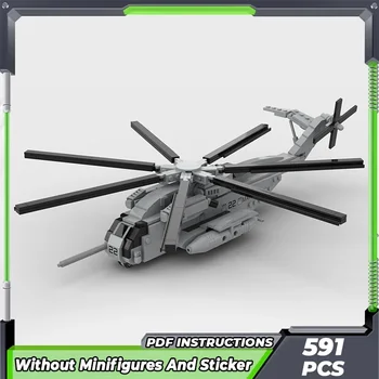 Moc Cărămizi de Construcție Militară Model 1:72 Scară CH-53E Elicopter Tehnologie Blocuri Modulare Cadouri de Crăciun, Jucării DIY Seturi de Asamblare 5