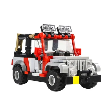 MOC Filmul Jurassic Jeepped Masina Blocuri în aer liber Vehicul Off-Road Model Cărămizi de Asamblare Jucărie pentru Copii Adult Cadou de Ziua de nastere 17