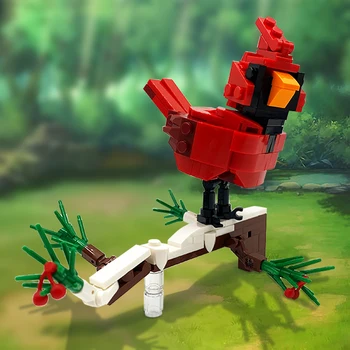 MOC Iarna Cardinal Creativitatea Modelul Parrot Blocuri DIY Colorat Pasăre care Zboară Creative Papagal Cărămizi Jucării Pentru Cadou 3