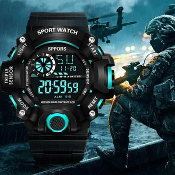 Moda Sport Militare Ceas Electronic Student LED G Luminos Șoc Ceas de Mână pentru Bărbați și Femei, Cadou Digital Ceas de mână 11