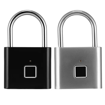 Negru Argintiu sistemului de acces fără cheie USB Reîncărcabilă Usa de Blocare de Amprente Inteligent Lacăt Deblocare Rapidă Zinc din Aliaj de Metal de Sine Dezvoltarea Cip