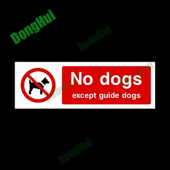 Nici Câinii, cu Excepția Câinilor însoțitori de Avertizare Pericol Semn Plastic SAU Autocolant PVC Impermeabil Masina Sticker Auto Geam Decal Parc Școală 18