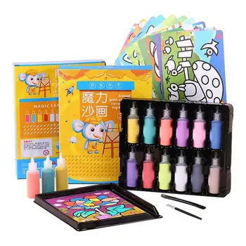Nisip Colorat Tabloul Scenic Nisip Pentru Copii Asortate Nisip Pictura Arta Carduri De Imagine 12 Sticle Colorate Imagini De Nisip De Artă Kit 13