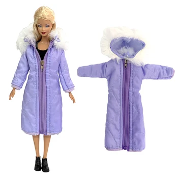 NK Mov cu Gluga Pentru 1/6 Papusa Rochie de Bumbac de Iarna Tinuta Casual Haine pentru Barbie Papusa Accesorii Copii 12