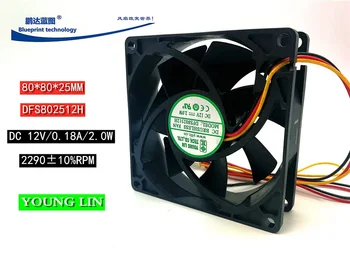 Noi Yonglin Dfs802512h 8025 8cm Calculator Placa de baza cu 3 fire 12v2w Șasiu de Răcire Ventilator de 80*80*25MM 21