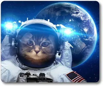 Non Alunecare Mouse Pad pentru Birou,Astronaut Cat Nebuloasă Galaxie Spațiu Mouse Pad