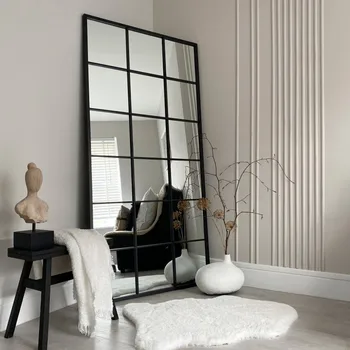 Nordic modern, simplu pătrat de perete-hung mobilier de interior full-length oglindă din fier forjat retro verandă de metal decorative 8