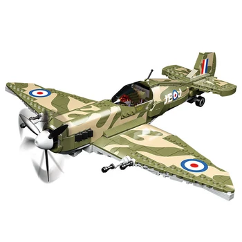 Nou-al doilea RĂZBOI mondial marea BRITANIE MK9 Spitfire Luptător de Aeronave Militare Soldat Blocuri Seturi de Avion Păpuși Model de Caramida Jucarii Copii Cadouri 15
