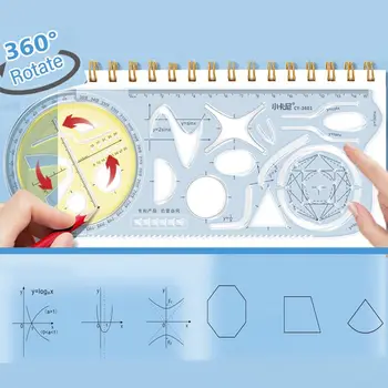 Nou Cadou Elevii Creativi Papetărie Raportor Învățare Instrument De Măsurare Conducător Geometrice Desen 21