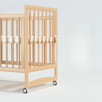 Nou-născut pat de copil, pat copil, despicare pat, pat mare poate fi mutat și multi-funcțional 21