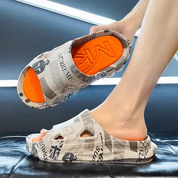 Noua Moda Pentru Bărbați Papuci De Imprimare Bărbați Slide-Uri De Sex Masculin Pantofi De Vara Talpa Groasă Casă Confortabilă În Aer Liber, Masaj Elegant Pantofi Fierbinte De Vânzare 13