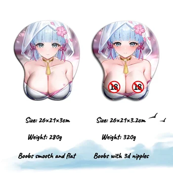 NSFW 3D Sfarcuri Țâțe Mouse Pad Kamisato Ayaka Nud Mare Oppai Mousepad Genshin Impact Anime Sexy Încheietura Restul Kawaii Birou Mat 10
