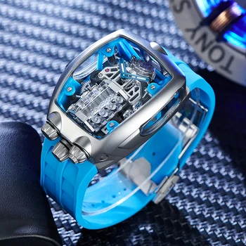 OBLVLO brand de Top bena bărbați ceas mecanic designer de Moda sculptură Luminoasă automată impermeabil bărbați ceas Reloj Hombre 20