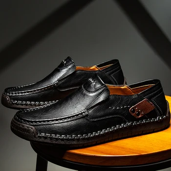 Om nou Pantofi din Piele lucrate Manual Designer Mocasini Casual Platforma Confortabil Moda Mocasin de Conducere Pantofi Adidas pentru Bărbați 2023 3