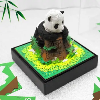 Omoshiroi Bloc 3D Notepad 2024 Calendar Cu Lumina 3D Gigant Panda Hârtie Sculptură de Artă Model de Calendar Memo Pad Note de Birou Constantin 16