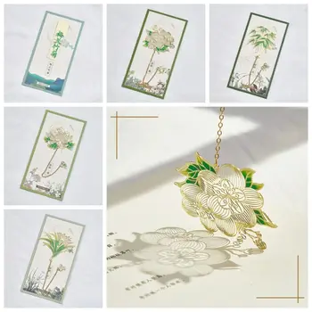 Pagina De Carte Marker Metalic Floare Marcaje Carte De Floare Clip Stil Chinezesc Scobite Ciucure Marcaj Carte Paginator Crizantema 16