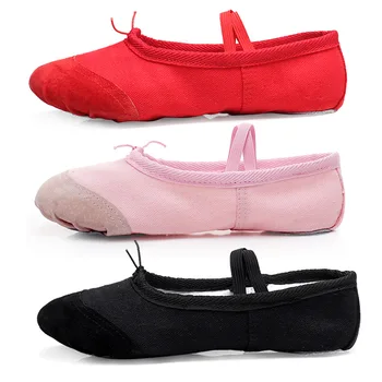 Pantofi de balet Fata de Copii Danseaza Papuci Roz de Balet, Dans Pantofi de Formare Profesionale pentru Femei Panza de Balet, Yoga, Pantofi Dansatoare 11